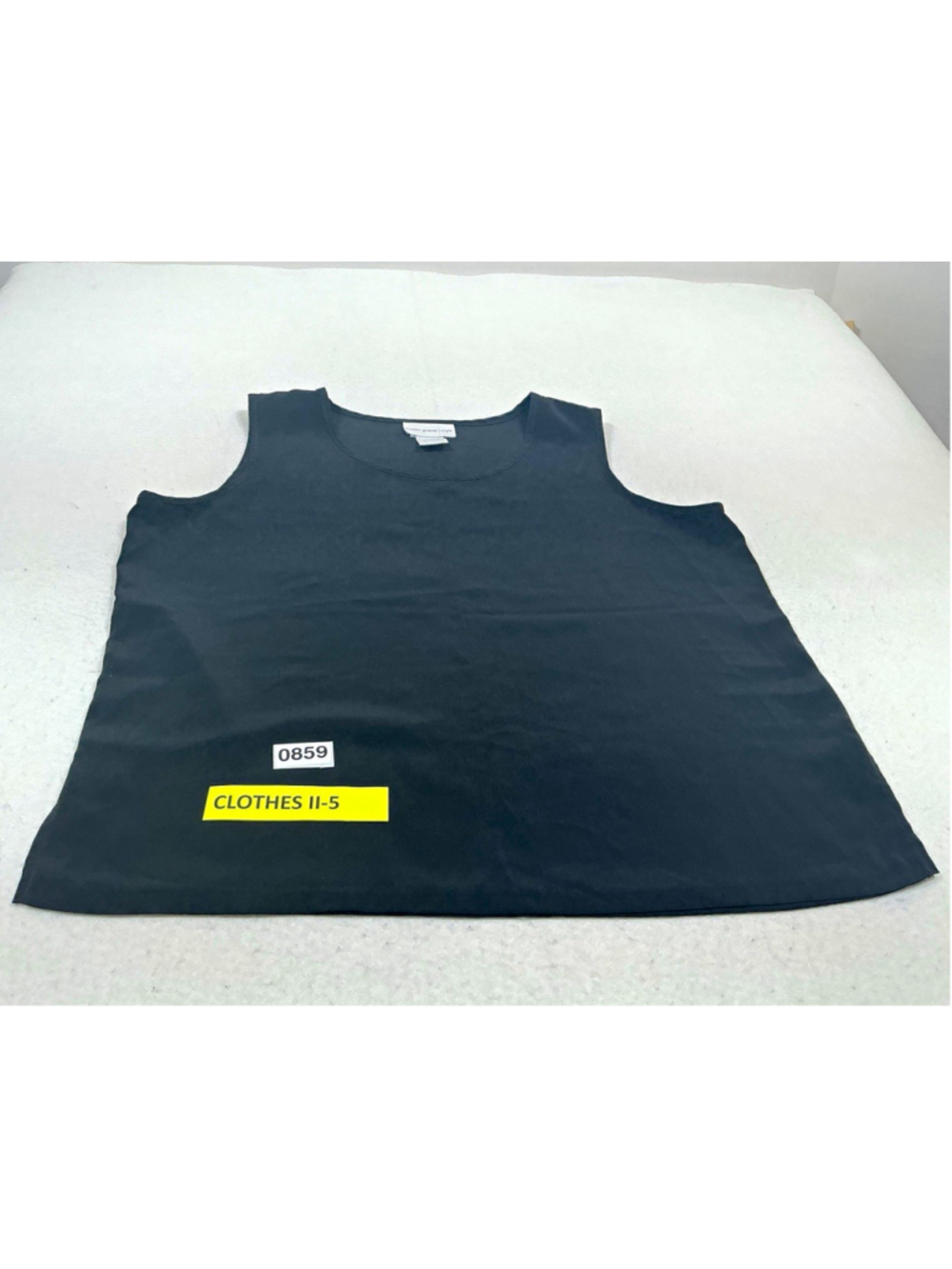 Susan Graver Style Womens Black Sleeveless Scoop Neck Woven Tank Top XL